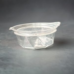 DIAMOND-CUT ROUND PET HINGED-LID POT 250ml