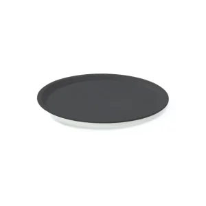 ROUND TRAY WITH RIM BLACK